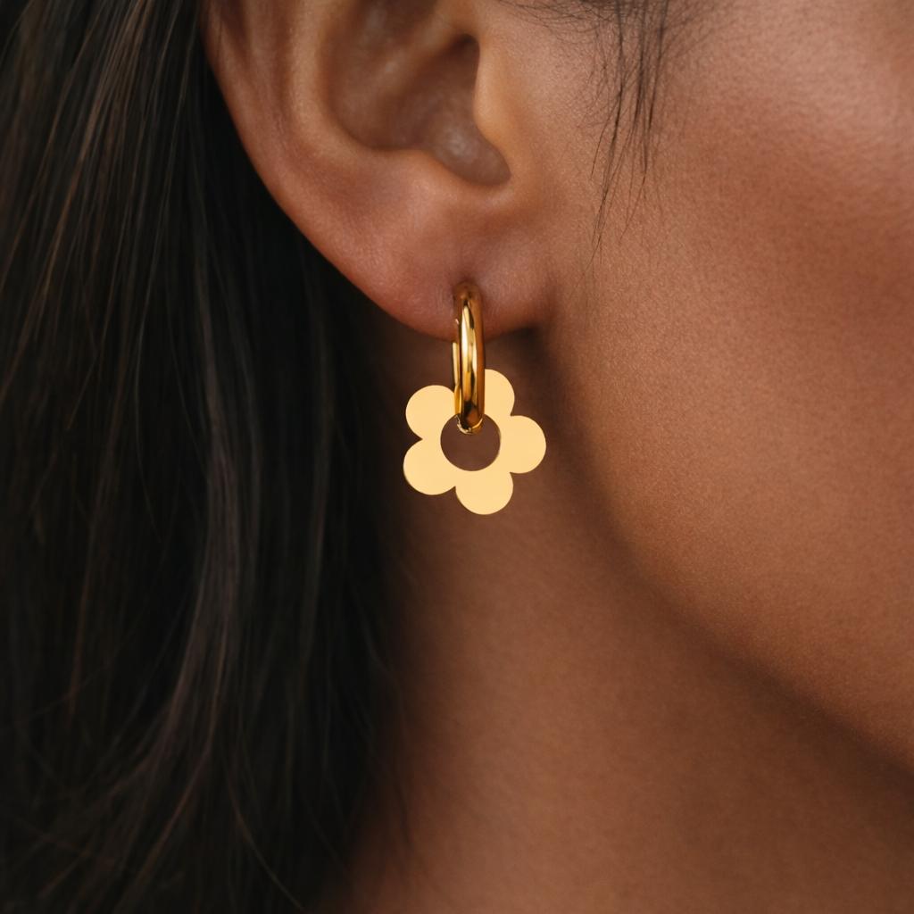 Boucles d'oreille créole FLORA