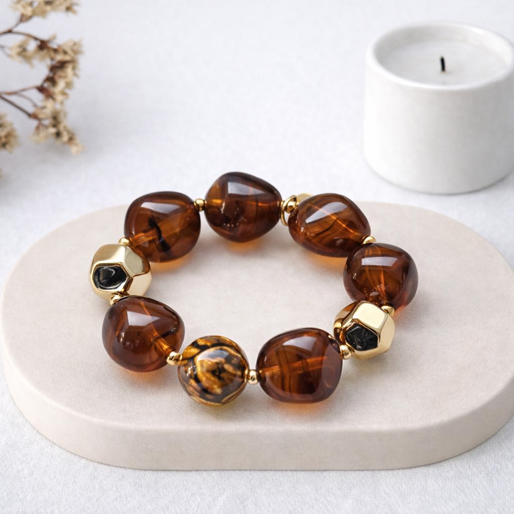 Bracelet perle de resine